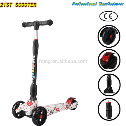 mini 3 wheel children kick scooter , led light wheel child kick scooter