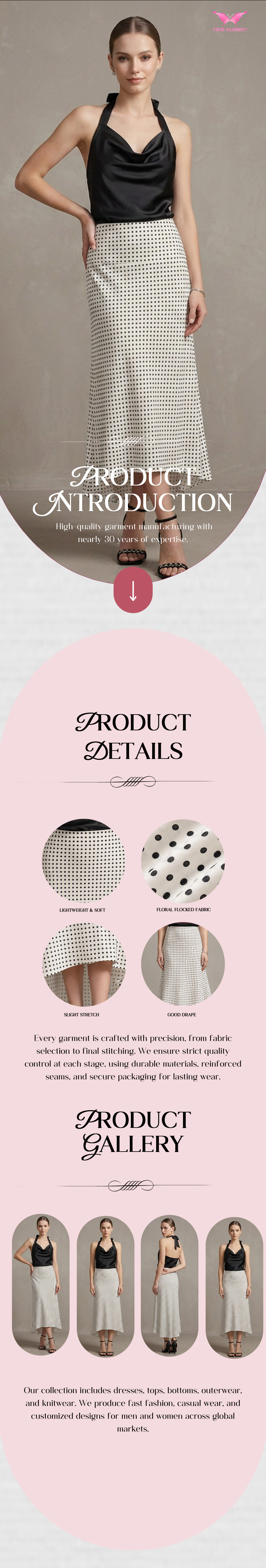 Gonna midi a pois Polka Dot Midi Skirt