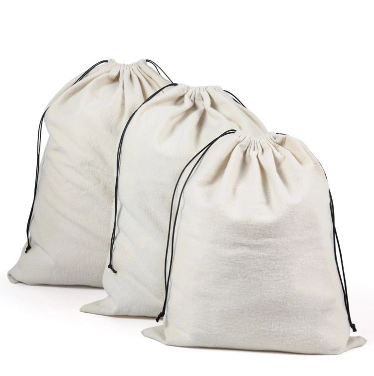 Large White Velvet Packaging Bag Soft Gifts Dust Velvet Drawstring Bag