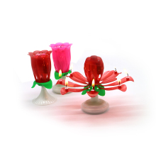 Pink/ Red Spinning Double Layers Rose Musical Candle