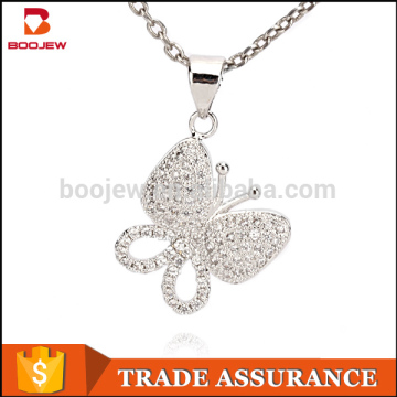 New Trendy Hot Sale Classic Women white gold plating zircon micro pave setting zircon stone pure silver chain necklace jewelries