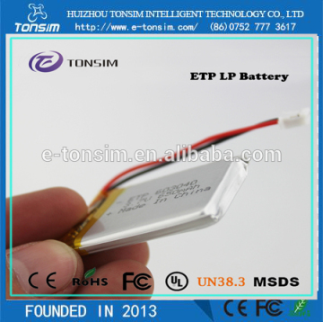 500 Times lithuim battery 650mah 3.7v for LED Light