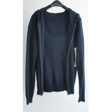 Cardigan en pure couleur tricotée à l&#39;hiver avec fermeture à glissière pour hommes