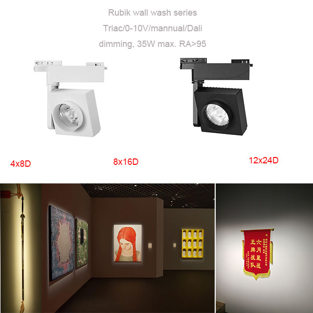 Rubik Series ETL Cob 30W Black White Slim 3 Wires 4 Wires 6 Wires Dali Lights Adjustable Led Track Light Square Spotlight