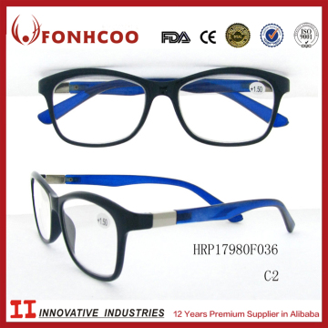 FONHCOO Cheap Unisex Blue Plastic Colourful Plastic Reading Glasses +1.50 For Old People