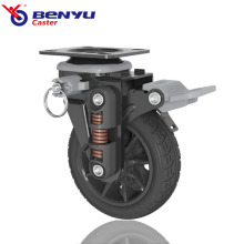 Medium Duty PU Shock Absorber Spring Caster Wheel