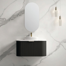 K6001 Modern Waterproof Wall-Hung Stone Top Ceramic Sink Bathroom Vanities