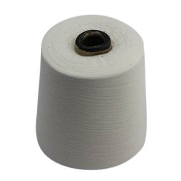 Polyester/viscose yarns