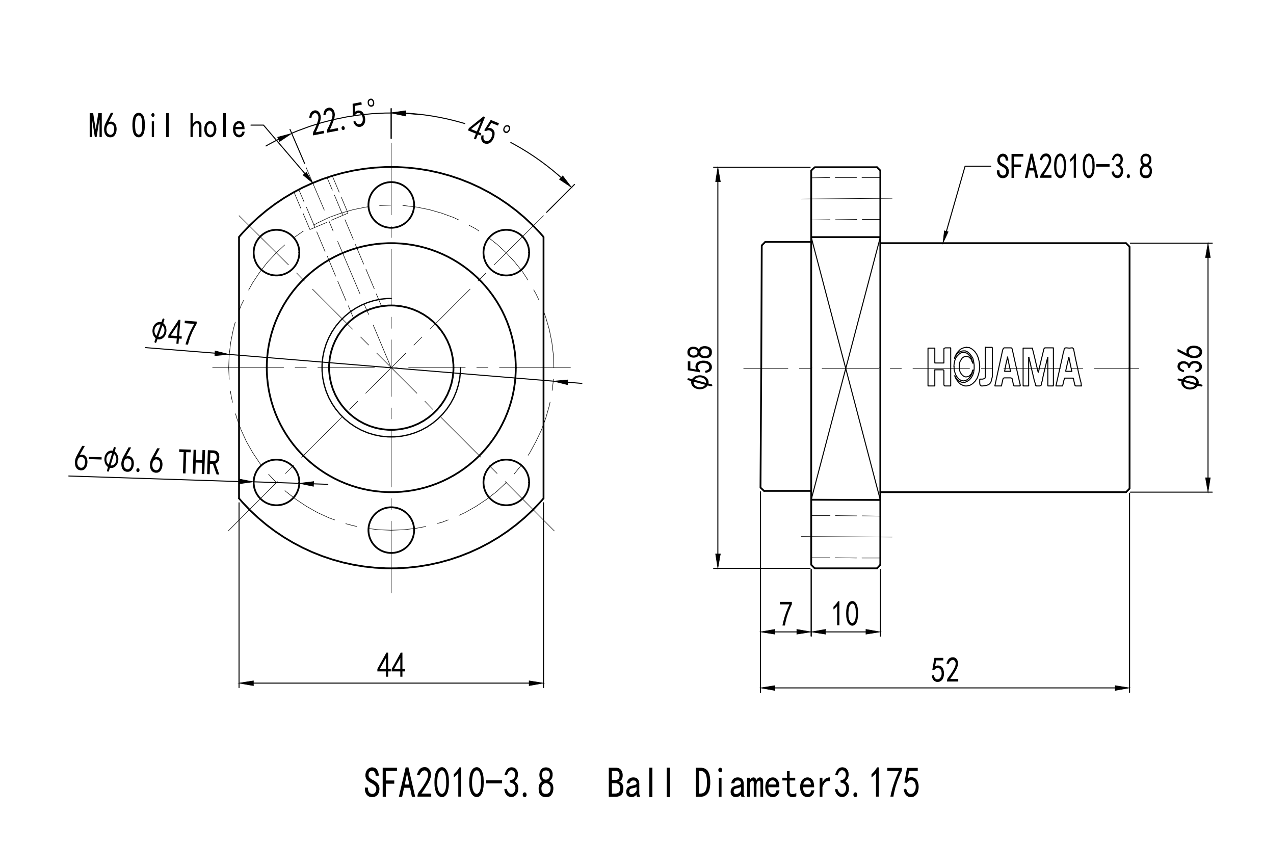 SFA2010 rolled ball screw set
