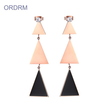 Elegant geometric triangle drop earrings