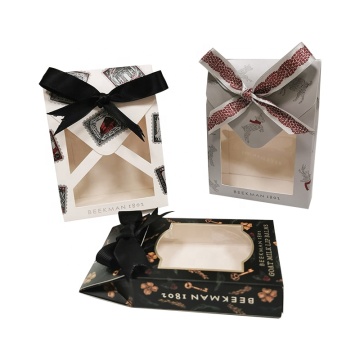 Paper Soft Paper Box with Ribbon Clear Window