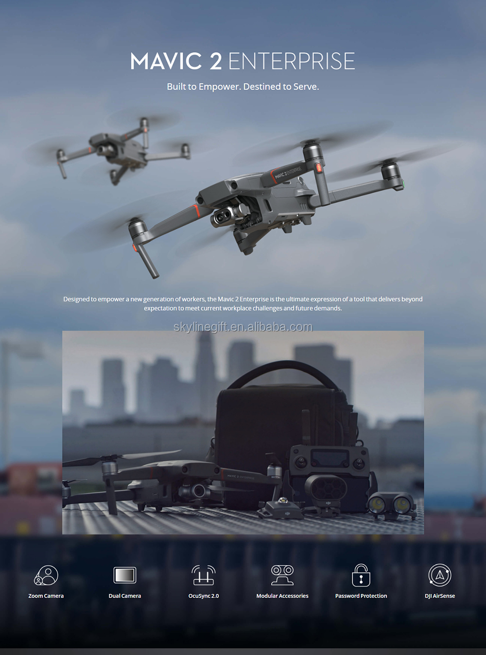 DJI Mavic 2 ENTERPRISE DUAL / Mavic 2 ENTERPRISE Drone with M2E Spotlight and M2E Speaker and M2E Beacon RC Quadcopter UAV
