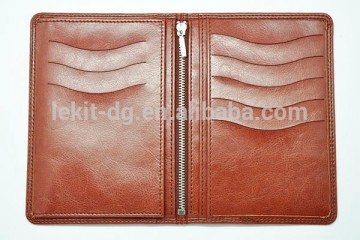 leather money wallet with zipper pouch