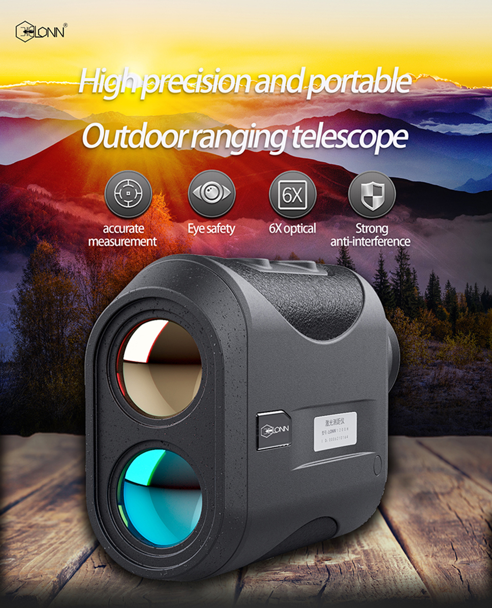 8X 800/1200Yards Multifunction Laser Rangefinder for Hunting