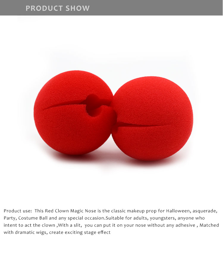 Red Clown Nose clown prop Joker Sponge Nose