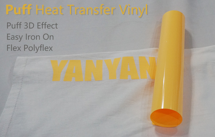 Easy iron on 3d htv puff vinyl printable heat transfer film for hoodie clothes Customization