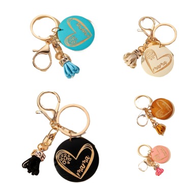 Wholesale Wooden Carved Keychains with Tassel Pendants for Mother's Day Gifts