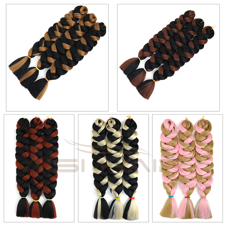 Aisi Hair Mixed Color Top Quality 82 Inch Braid Hair Low Temperature Flame Retardant Fiber Braiding Hair Extension For Women