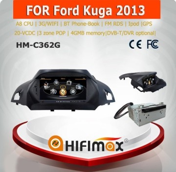 Hifimax car dvd audio navigation system for FORD KUGA 2013 WITH A8 CHIPSET DUAL CORE 1080P V-20 DISC WIFI 3G INTERNET DVR