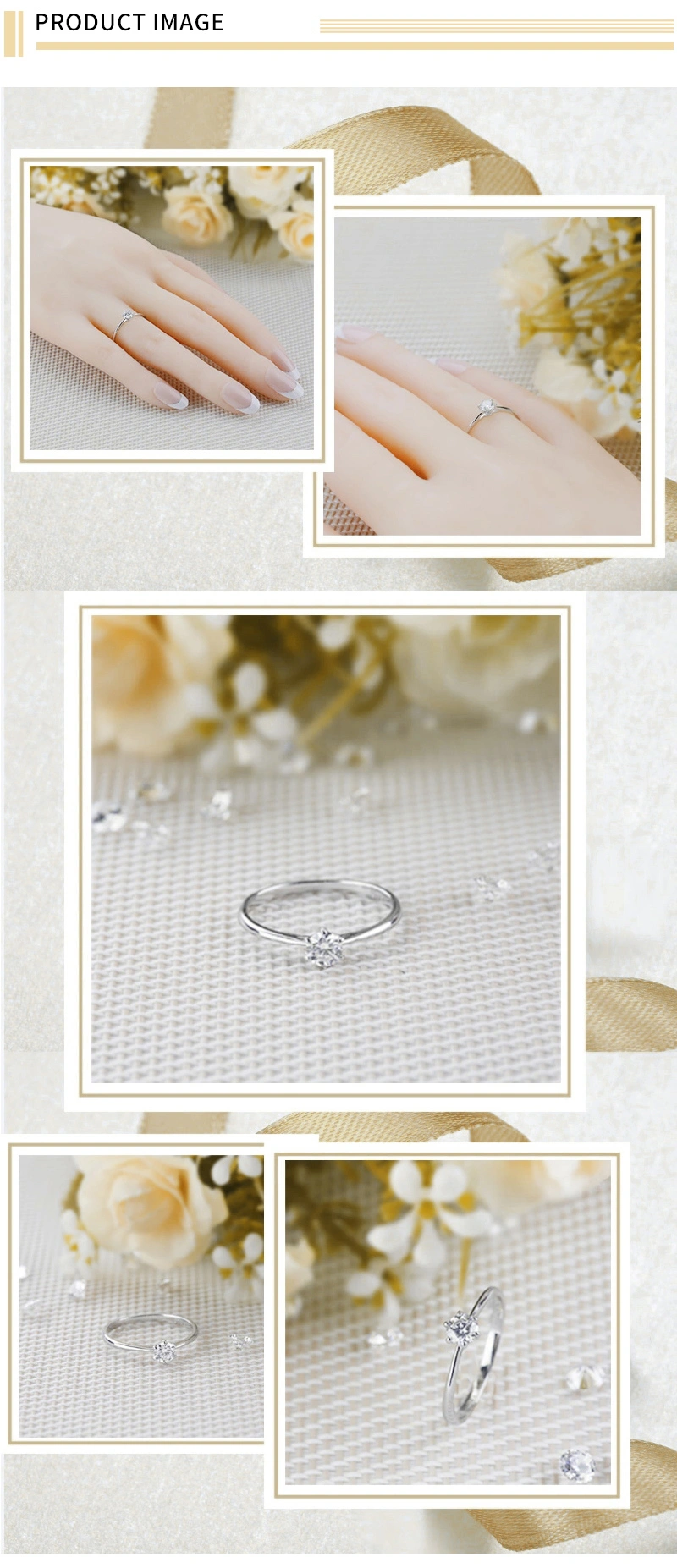 Customized 100% 925 Silver Ring Adjustable Simple Couple Ring