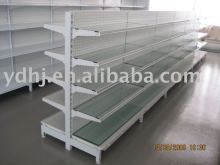 Double side back panel supermarket shelf