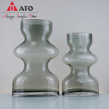 Nordic simple glass bottle grey flower glass vase