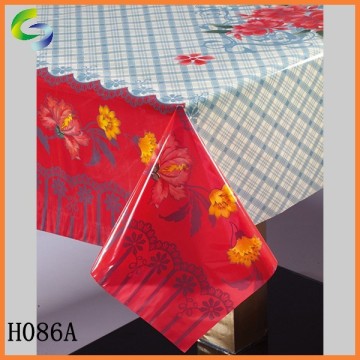red pvc vinyl tablecloth in roll