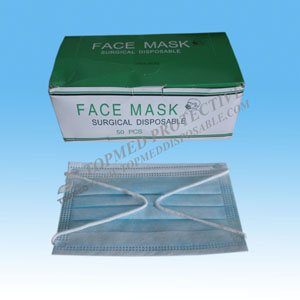 Earloop Green Color Disposable Nonwoven Face Mask