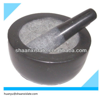 Funny kitchen set black granite peslte& mortar