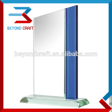 Service Beveled Glass Crystal Trophy For Appreciation Awards