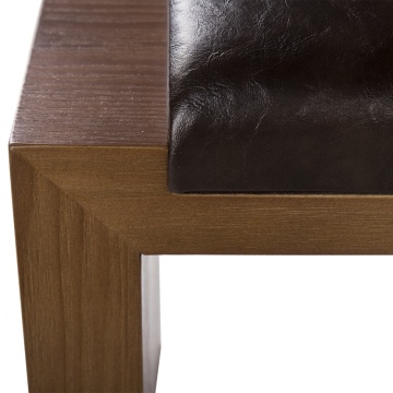 Banco de sofá elegante em couro de madeira para restaurante