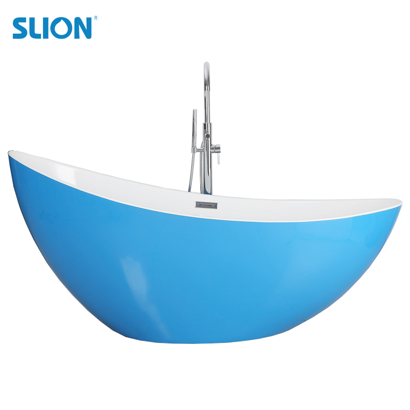 SL9107 German design elegant colourful acrylic one piece freestanding bathtub