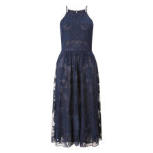 OEM royal lace spaghetti strap casual midi dress fit and flare