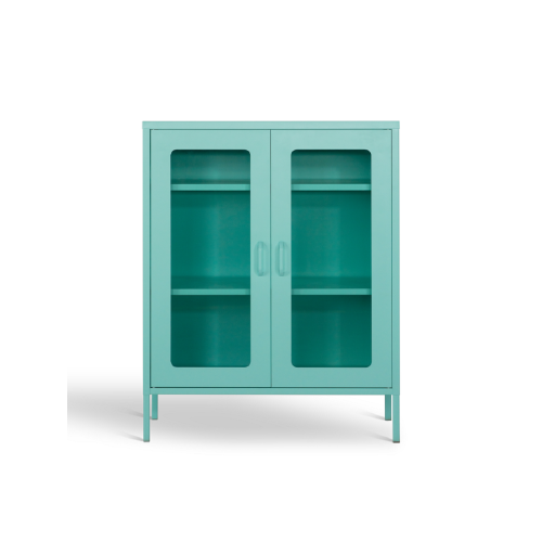 Freestanding Metal Storage Cabinets with Shelves and Doors