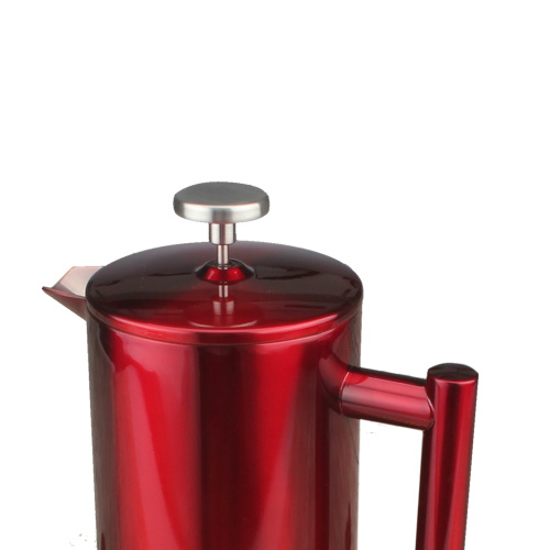 Elegante caffettiera automatica in acciaio inossidabile rosso