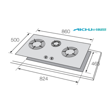 キッチンコンロインド3バーナー電化製品ガスコンロ