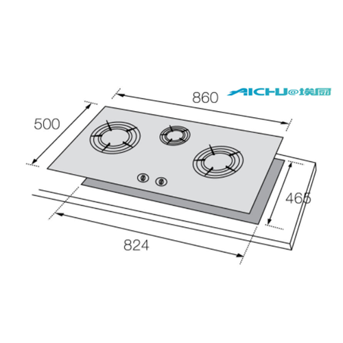 Placas de Cozinha Fogão a Gás India 3 Queimadores