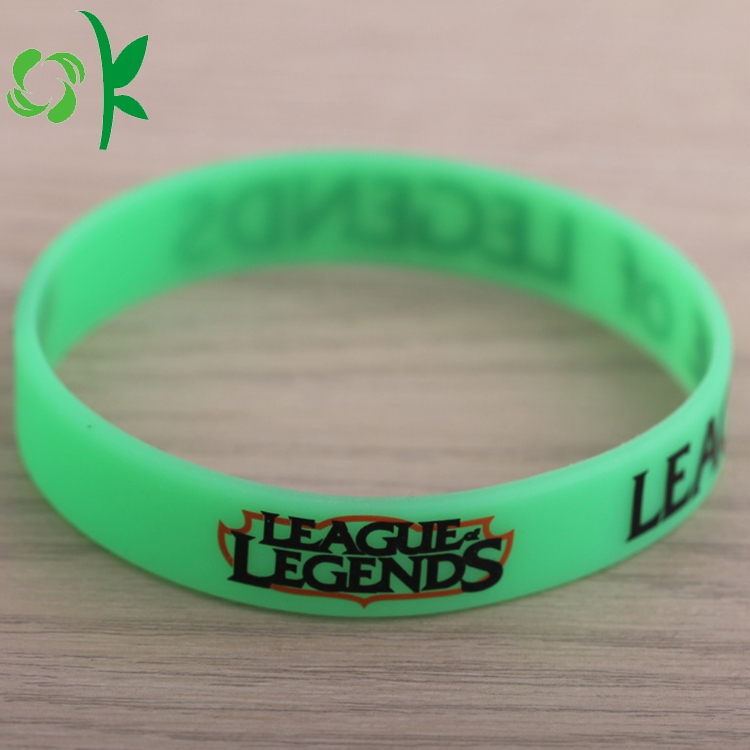 green printed silicone bracelet