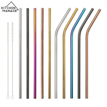 Curved and Straight Alumina Straw with Cleaning Brush