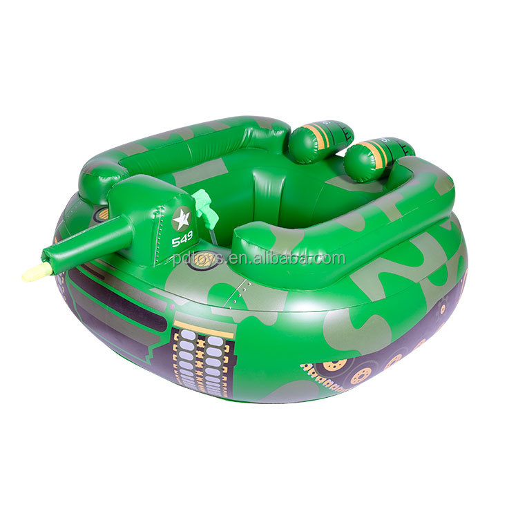 New design Inflatable tank swim pool float boat island Water Play Toys with water gun for Adults and Kids