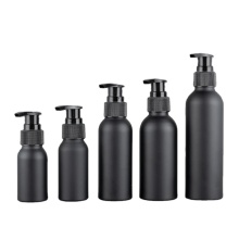 Matte Black Aluminum Lotion Pump Bottle for Cosmetics and Bath Gels