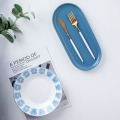 Set di stoviglie blu Alice cucina in ceramica e tavolo da tavolo da pranzo in porcellana da tavolo in stile europeo