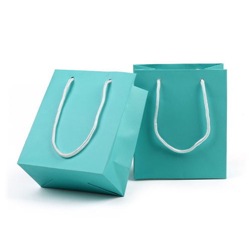Rope Handle Green Scarf Packaging Paper Bag Wholesale