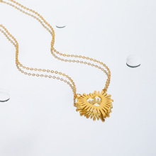 Stainless Steel Necklace Heart-Shape Short Clavicle Necklace