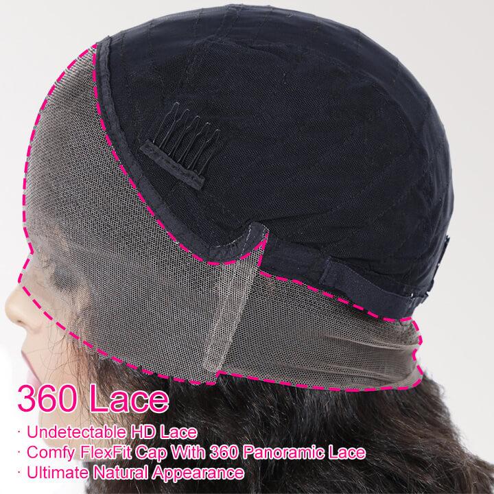 2020 New HD Super Natural Thin Transparent 360 Lace Front Wig Jerry Curl, 100% Virgin Remy Hair Curly 360 Full Lace Wig.