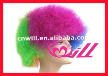 Hair Wig Synthetic Football Fan Wigs Afro Wave Wigs 120g Hair Wig