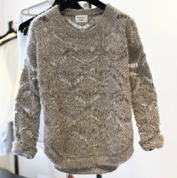 Ladies Acrylic/Nylon/Mohair Kintted Fashion Sweater