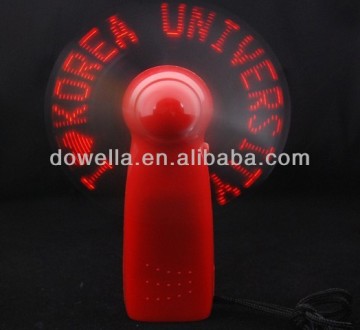 LED message fan with flash LED logo