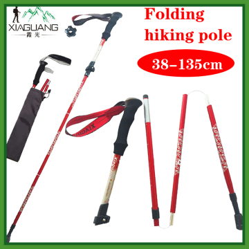 Brand New high quality alumium scalable alpenstock Compact Foldable Trekking Pole