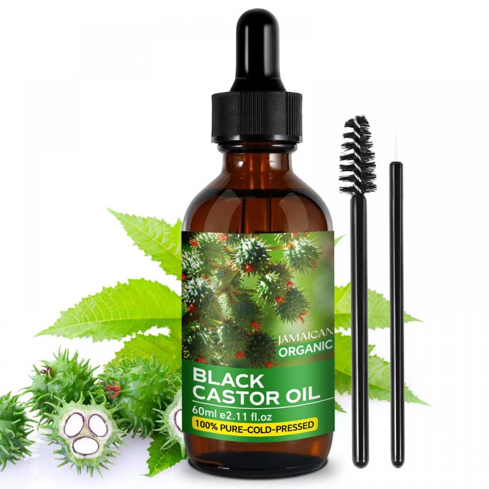 Bretagem privada por atacado Organic puro jamaicano preto mamona óleo crescimento de óleo de grestor Óleo de mamona para os cílios de cabelo cuidados com a pele